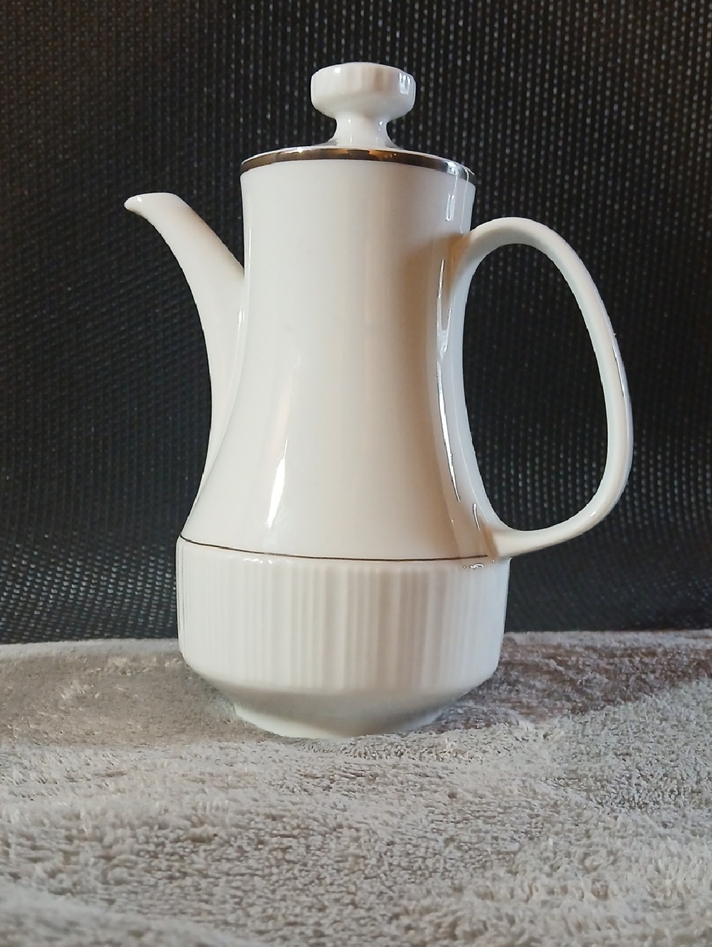 Vintage CP Porcelain Teapot w/Silver Trim